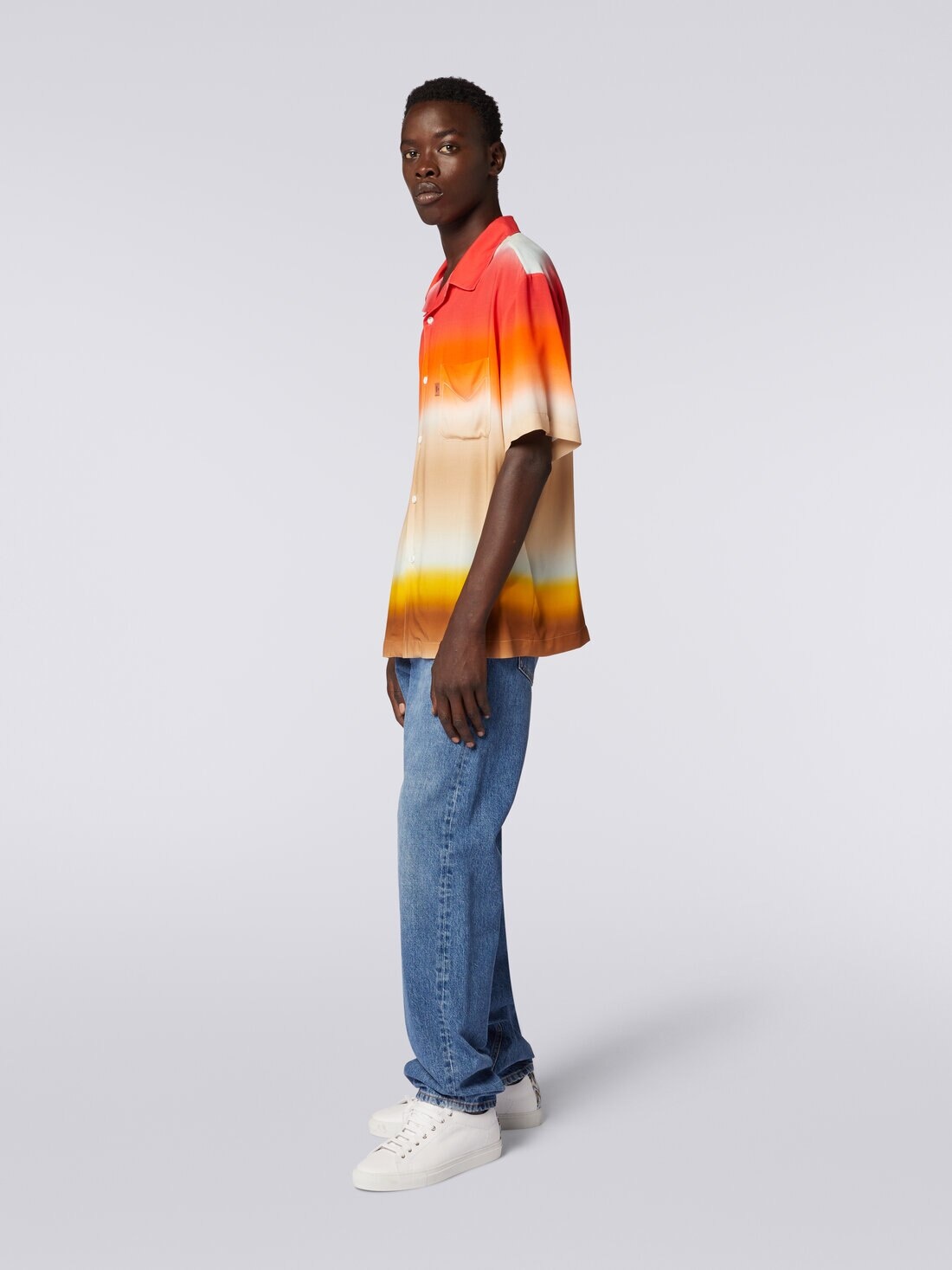 Short-sleeved shirt in dégradé viscose - 3