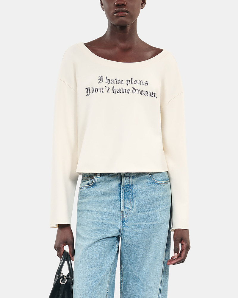 ECRU I HAVE PLANS SERIGRAPHY SWEATSHIRT 5