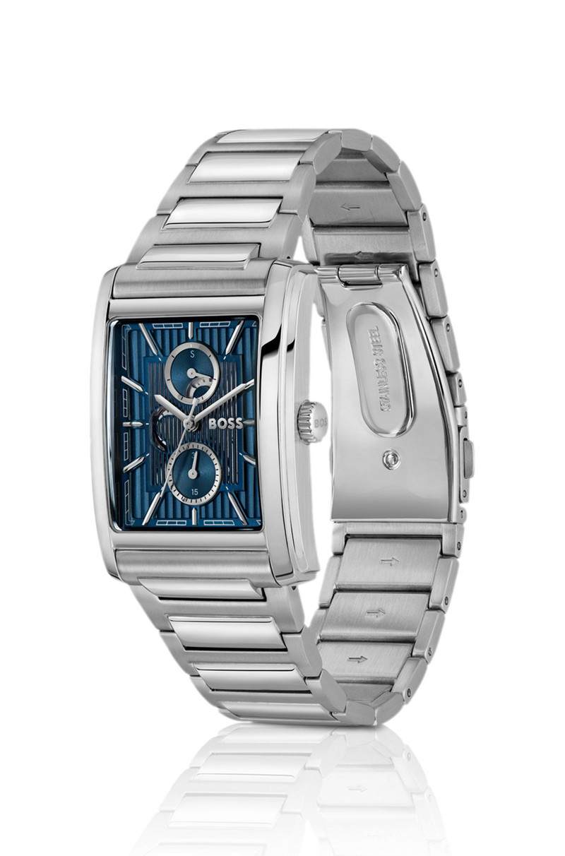 BOSS LINK-BRACELET WATCH WITH BLUE TEXTURED SKELETON DIAL outlook