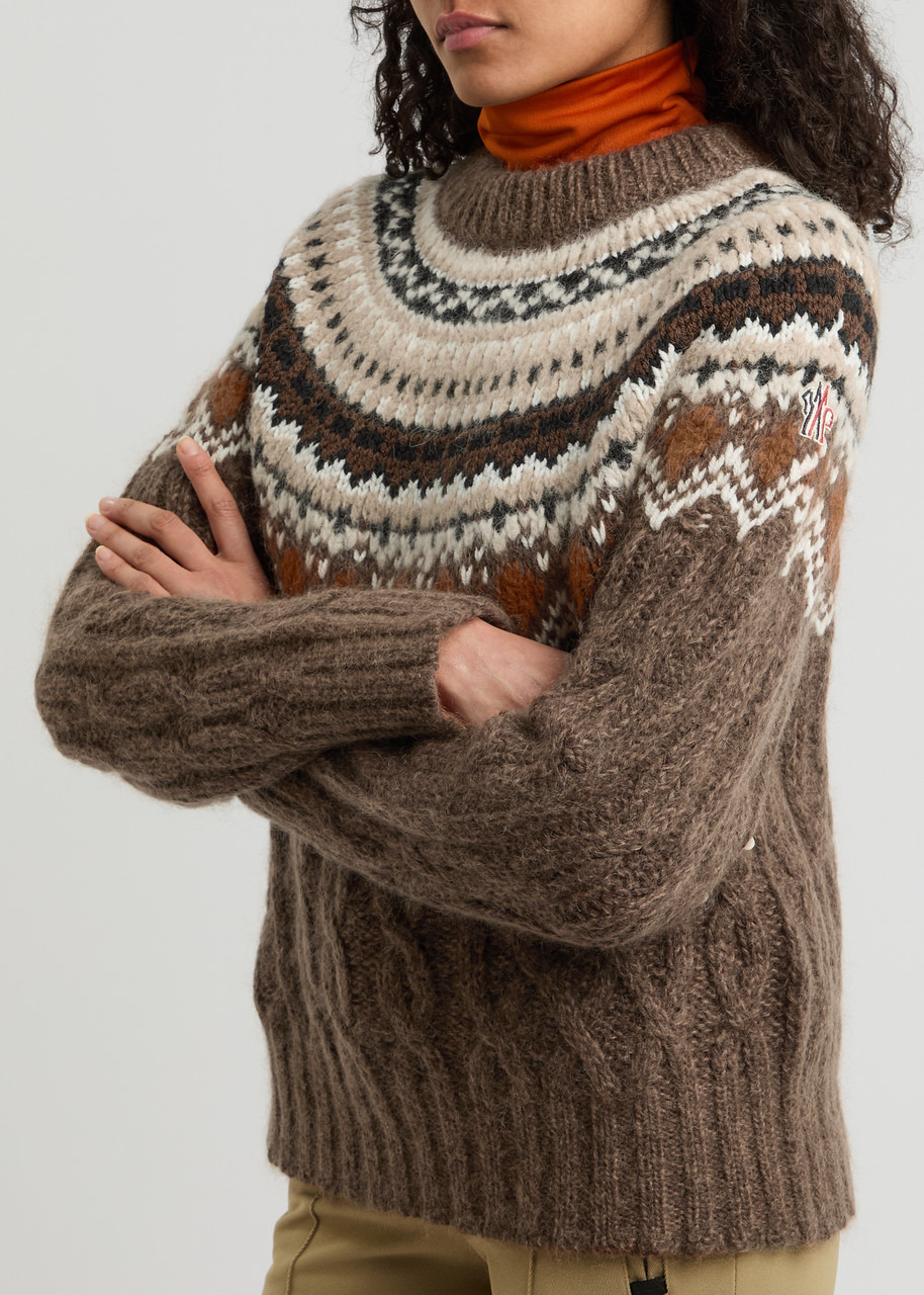 Moncler Fair Isle Intarsia Cable-knit Wool-blend Jumper - 5