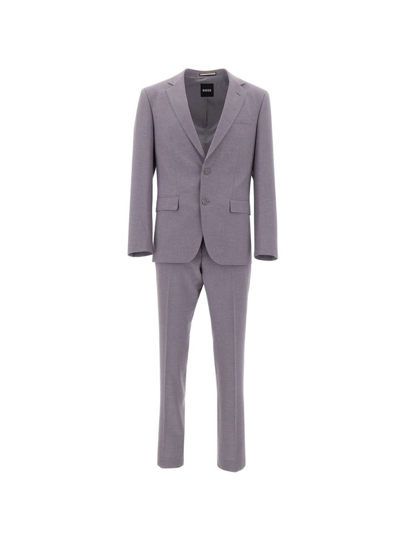 two-piece slim-fit suit in micro-patterned fabric 1