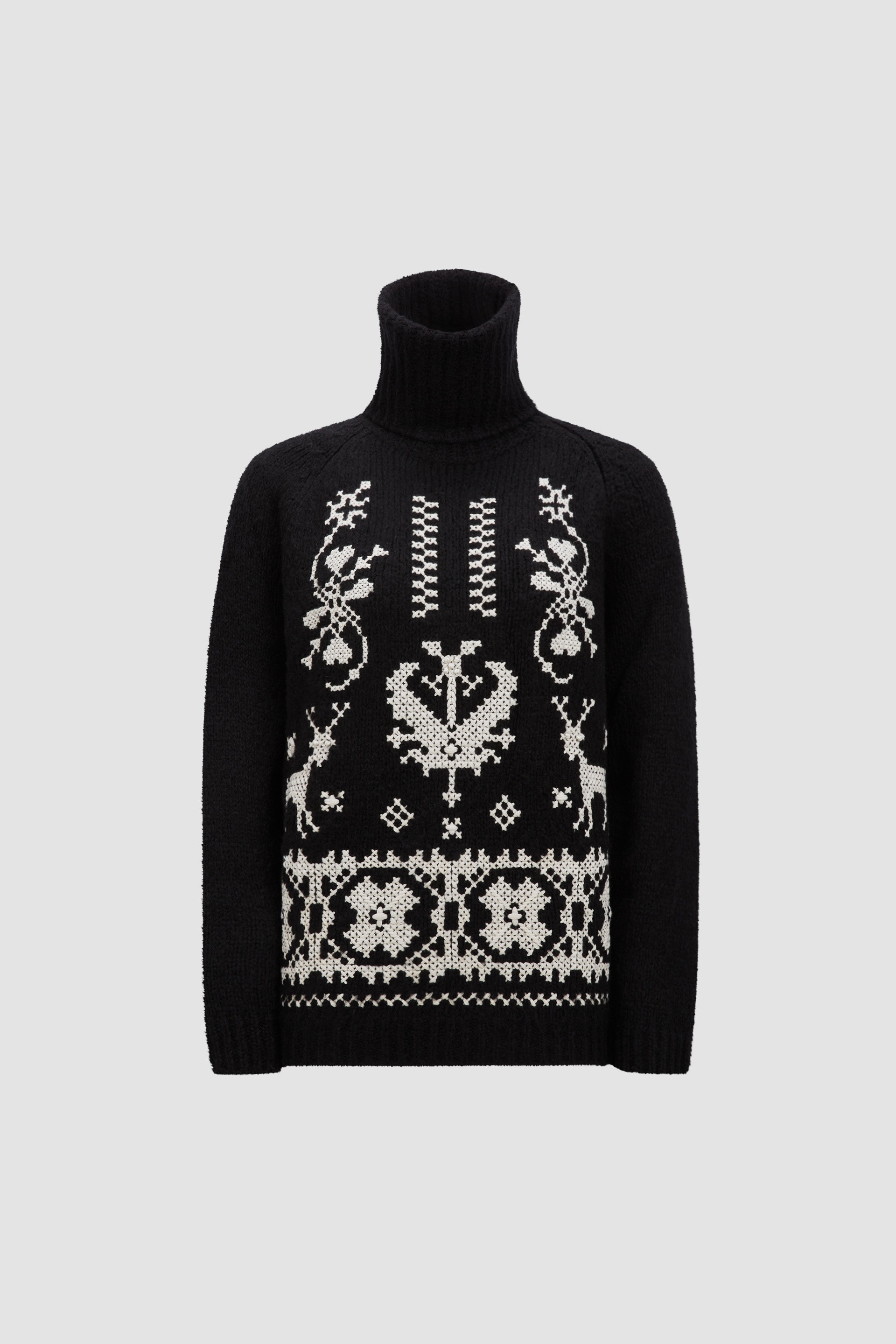 Hand-Embroidered Alpaca & Wool Turtleneck Sweater - 1