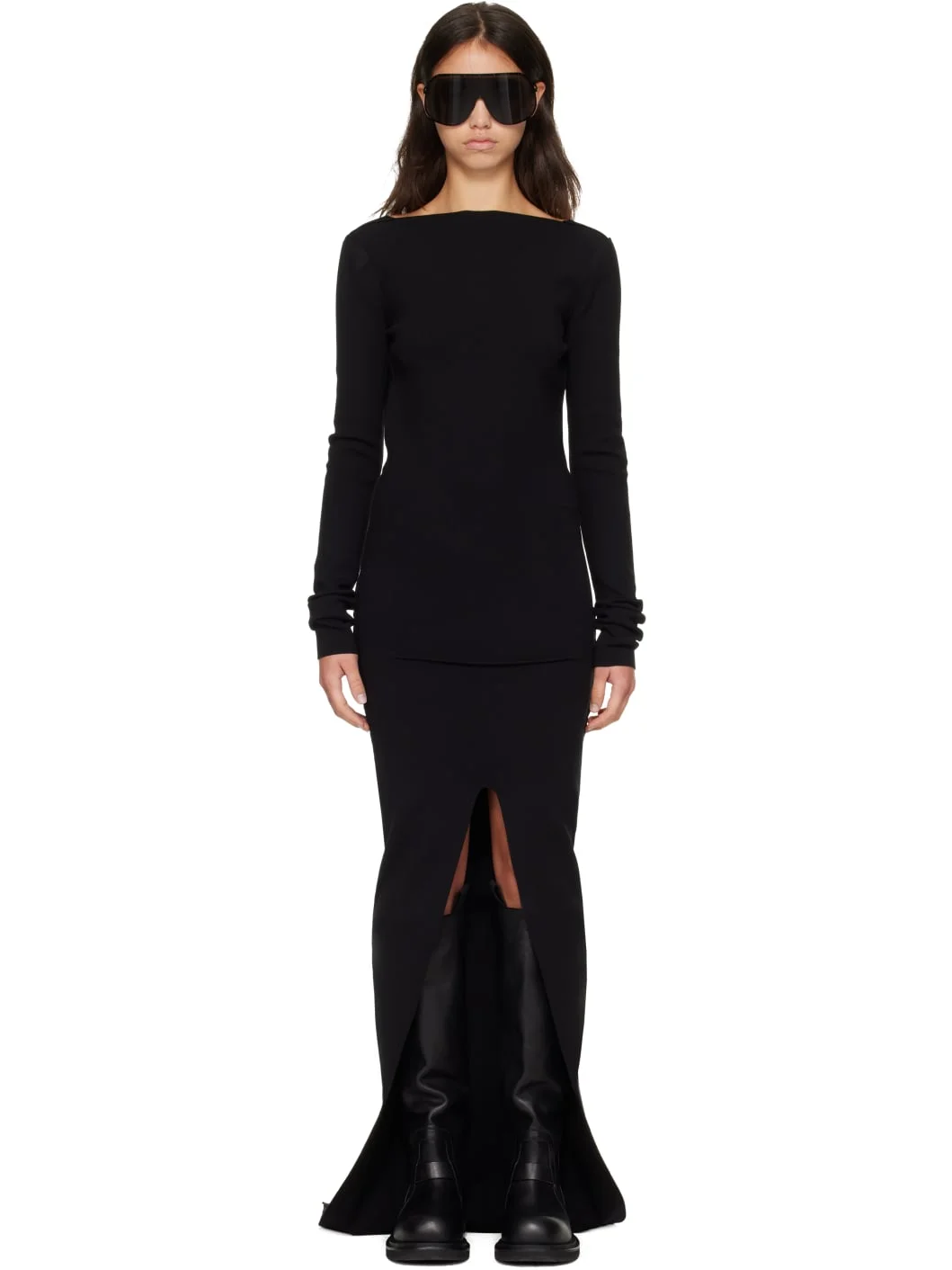 Black Tower Tight Maxi Dress - 1