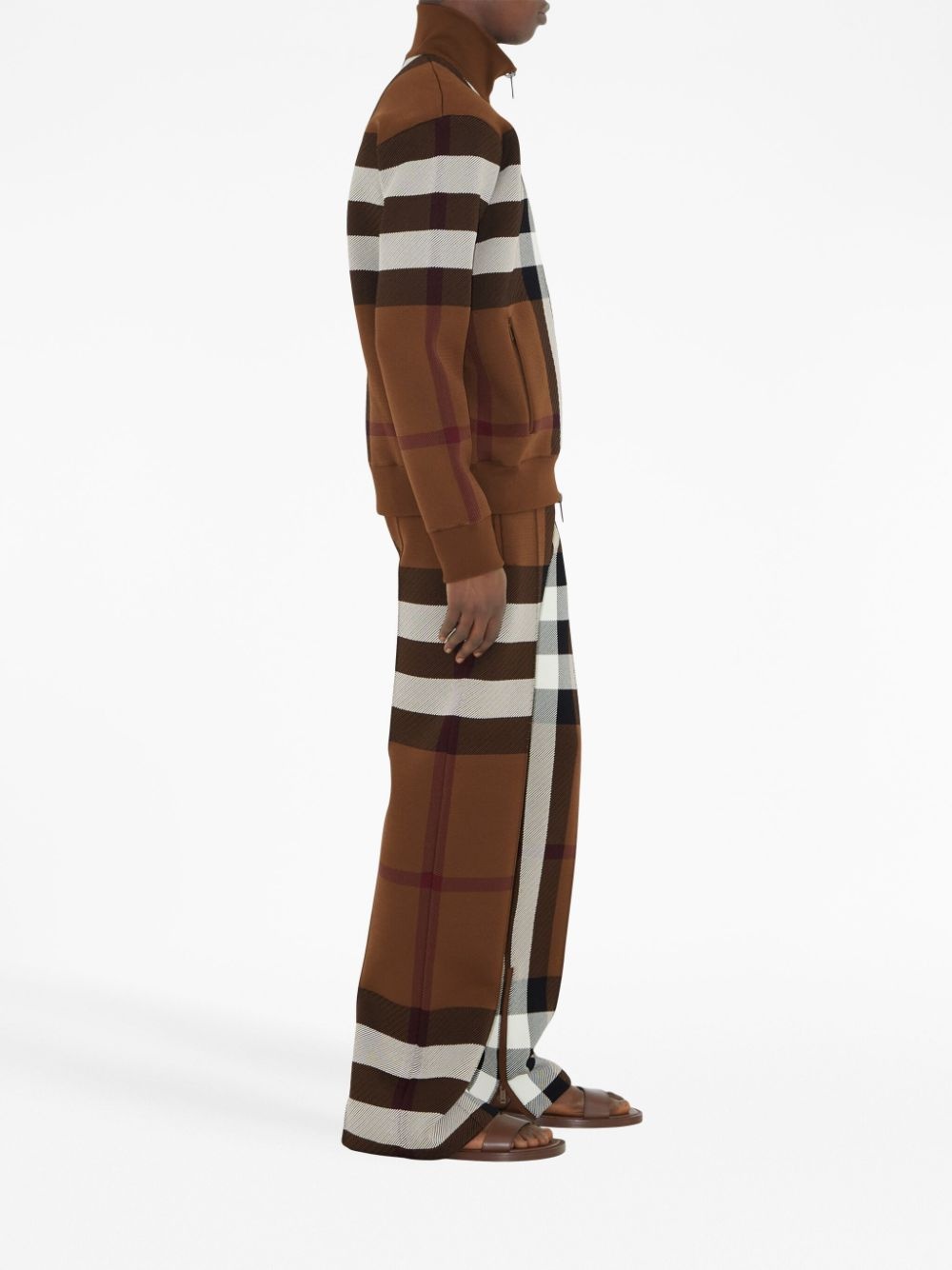 check-print track pants - 3