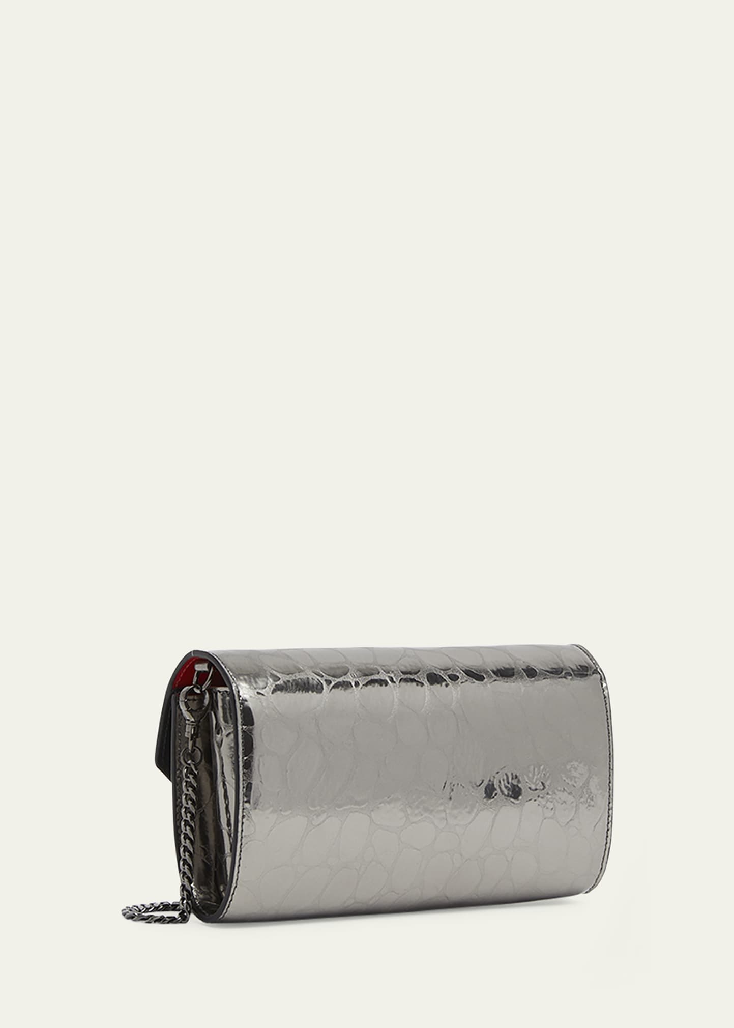 Loubi54 Wallet on Chain in Croc-Embossed Leather - 2