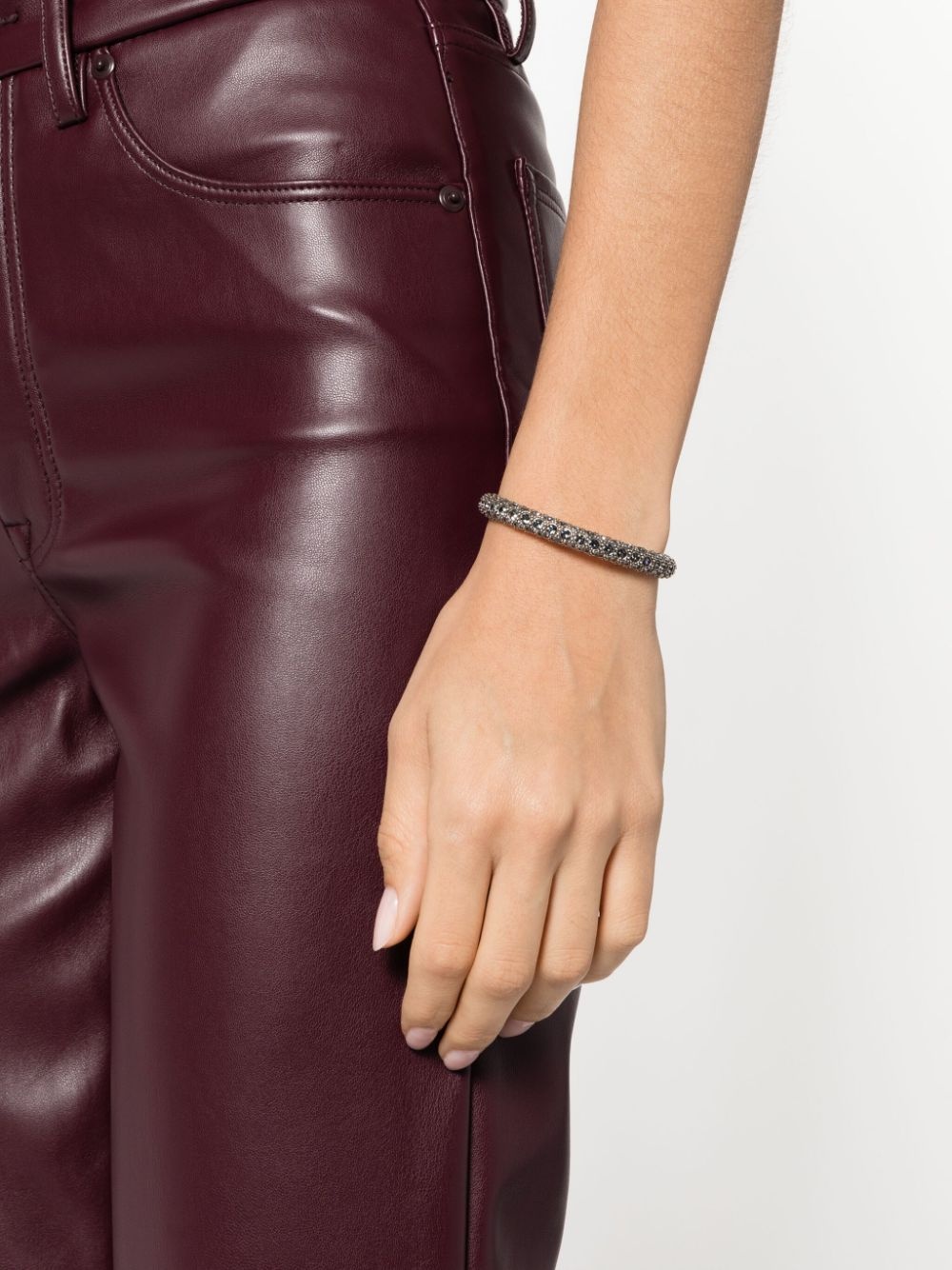 glass crystal-embellished cuff bracelet - 4
