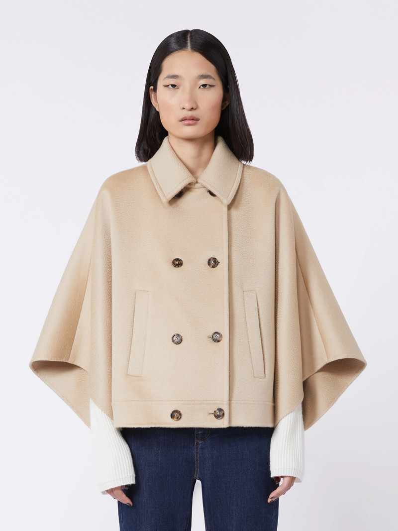 MEANDRO Boxy-fit cashmere cape - ALBINO 4