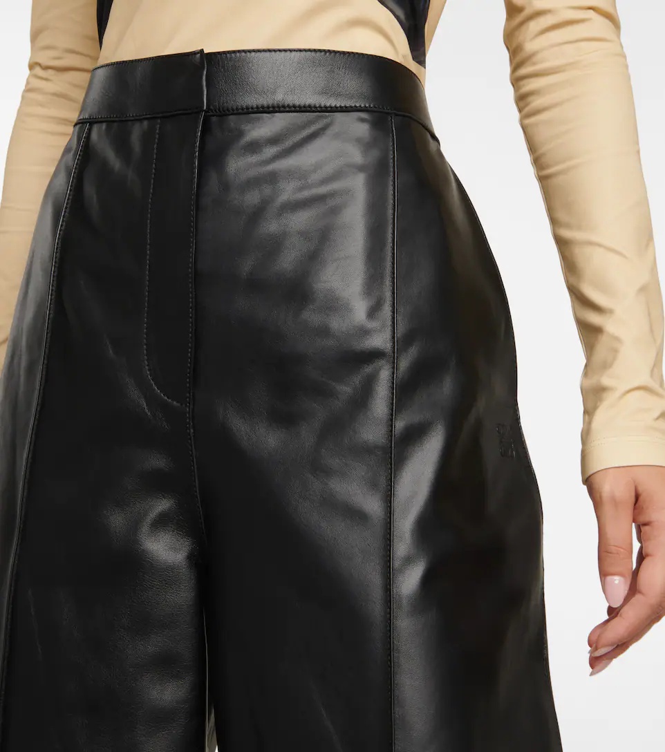 High-rise balloon leather pants - 4