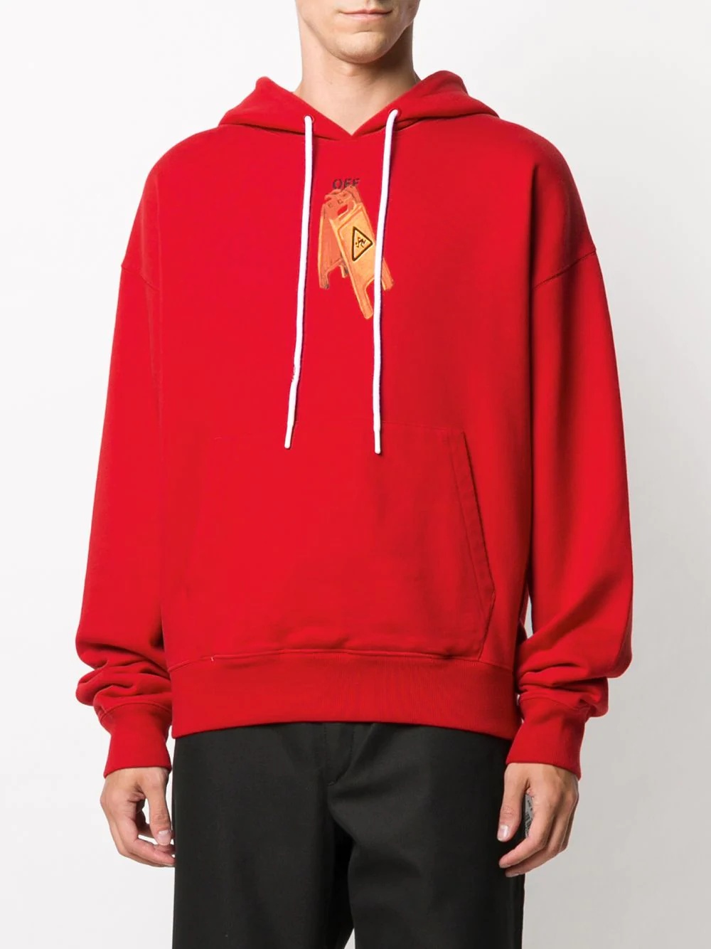 logo print drawstring hoodie - 4