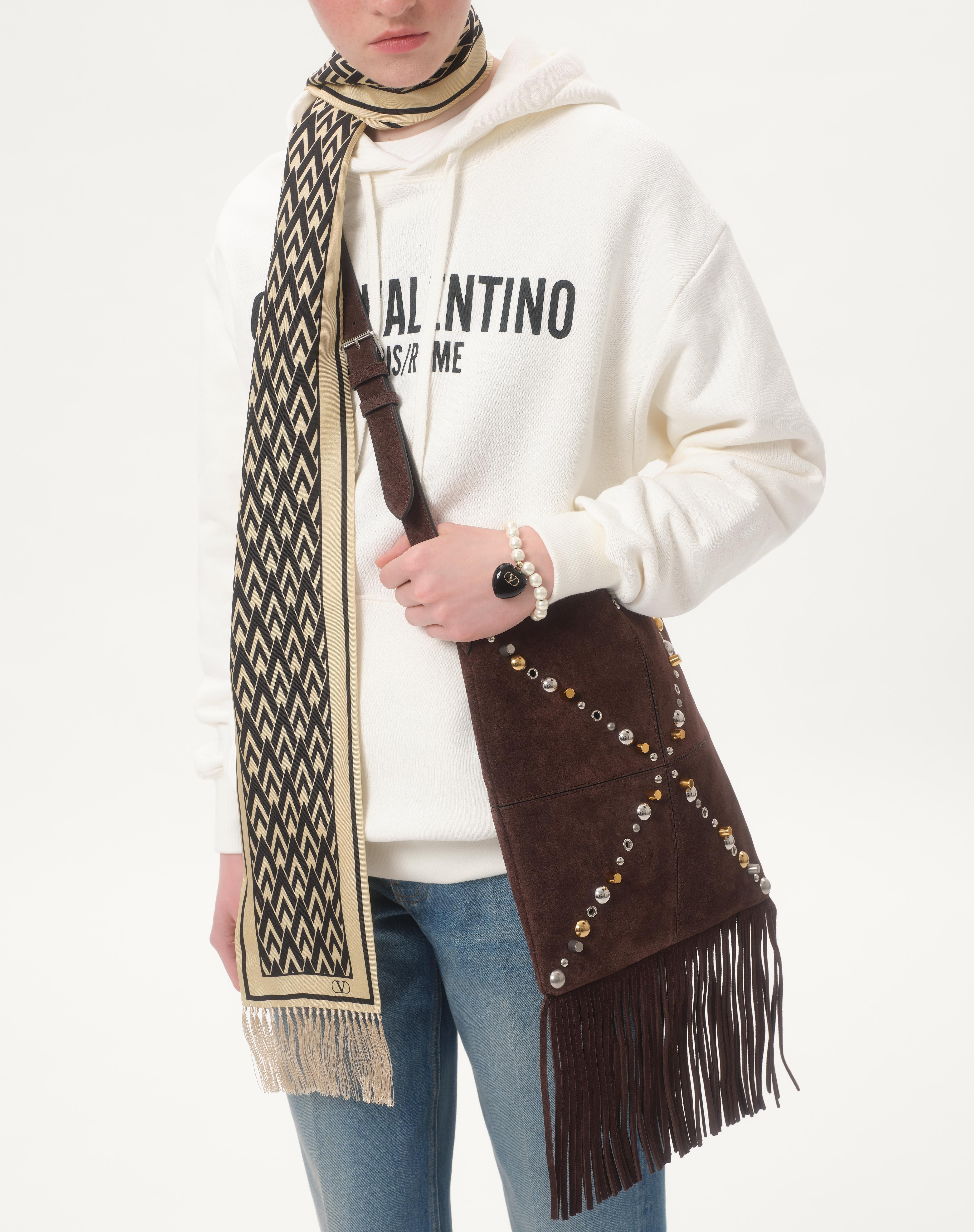 VALENTINO GARAVANI NELLCÔTE SUEDE SHOULDER BAG WITH FRINGES - 7