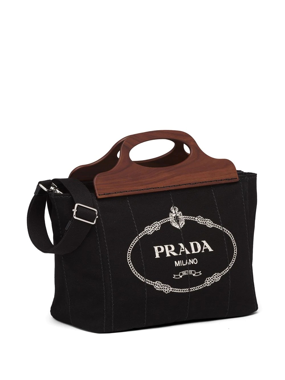 logo-print canvas bag - 5