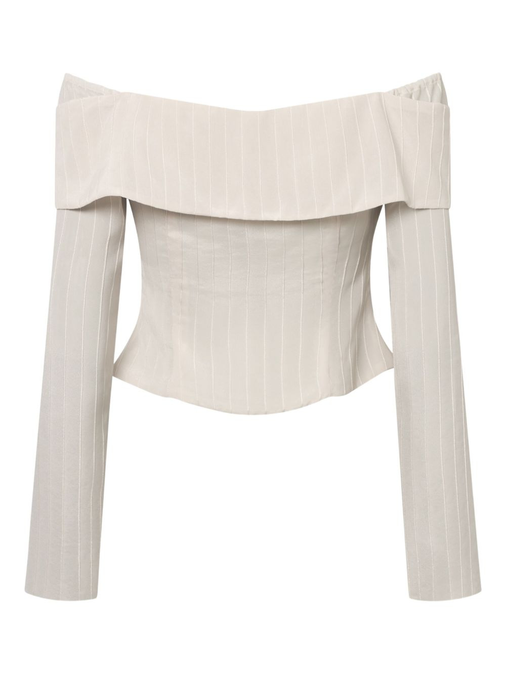 off-shoulder zip-front blouse - 2