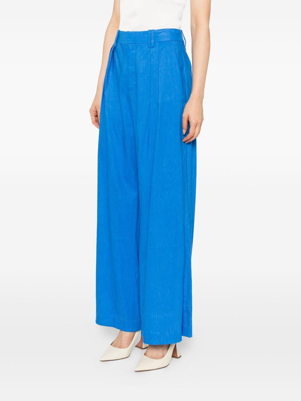 pleated wide-leg trousers - 3