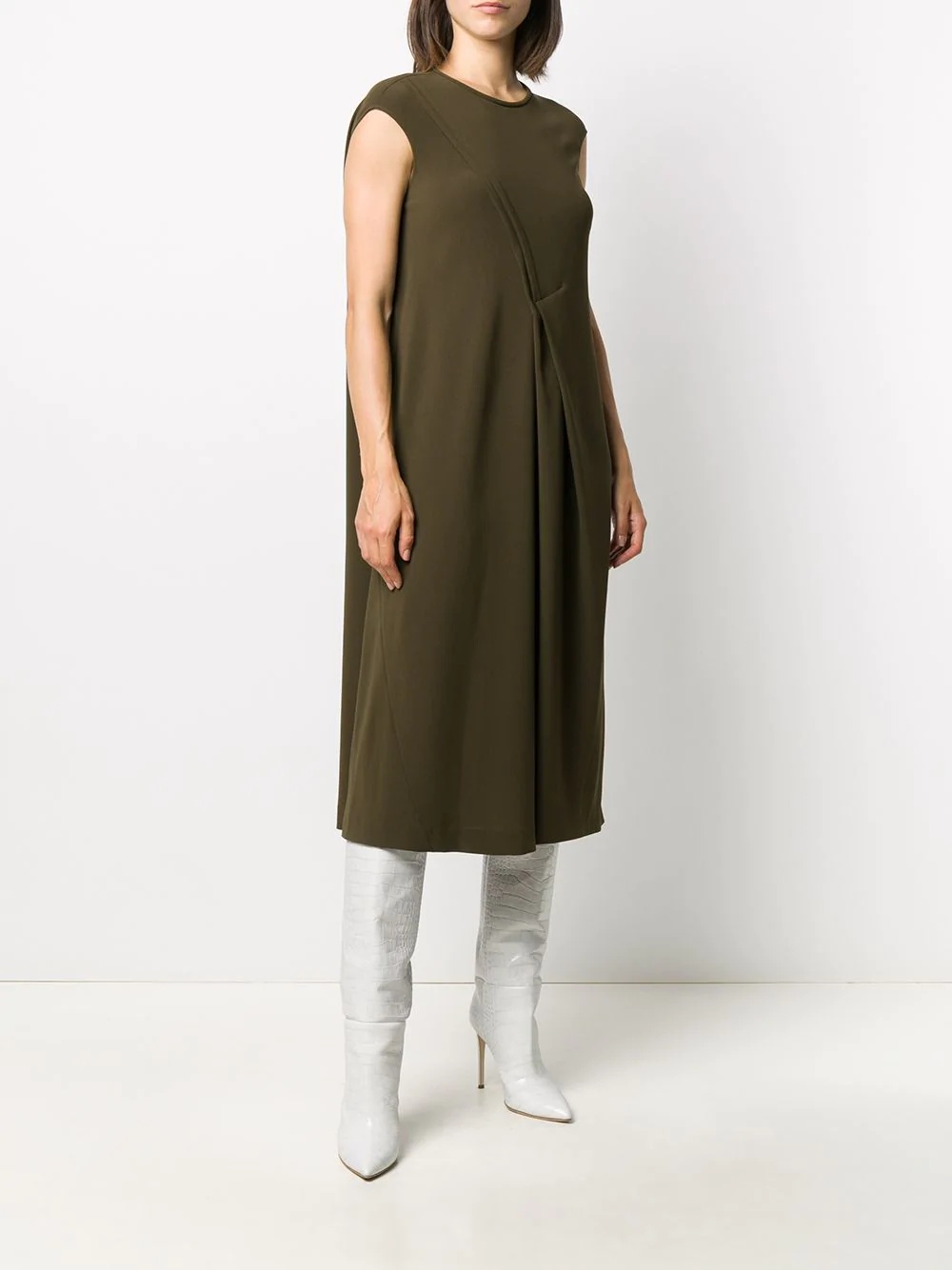 draped-detail midi dress - 3