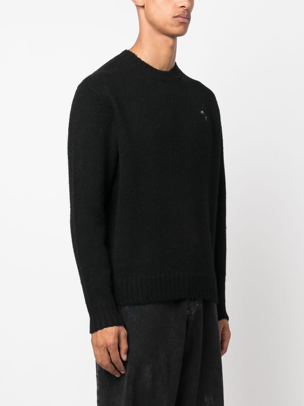 embroidered-logo wool jumper - 3