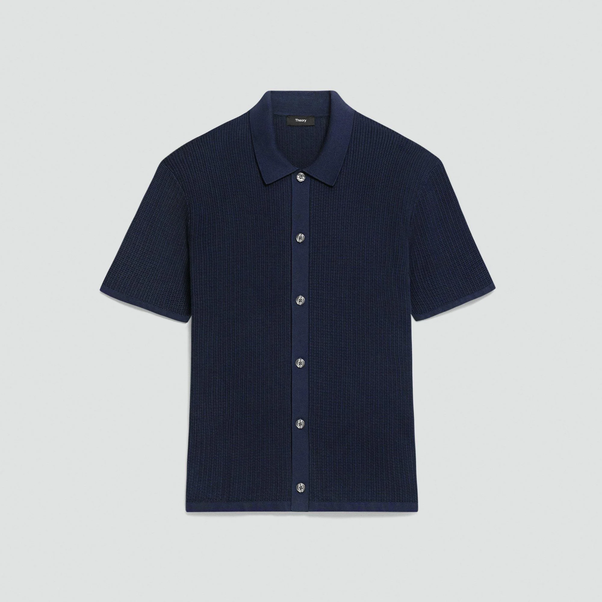 Mesh Button-Up Shirt in Cotton - 1