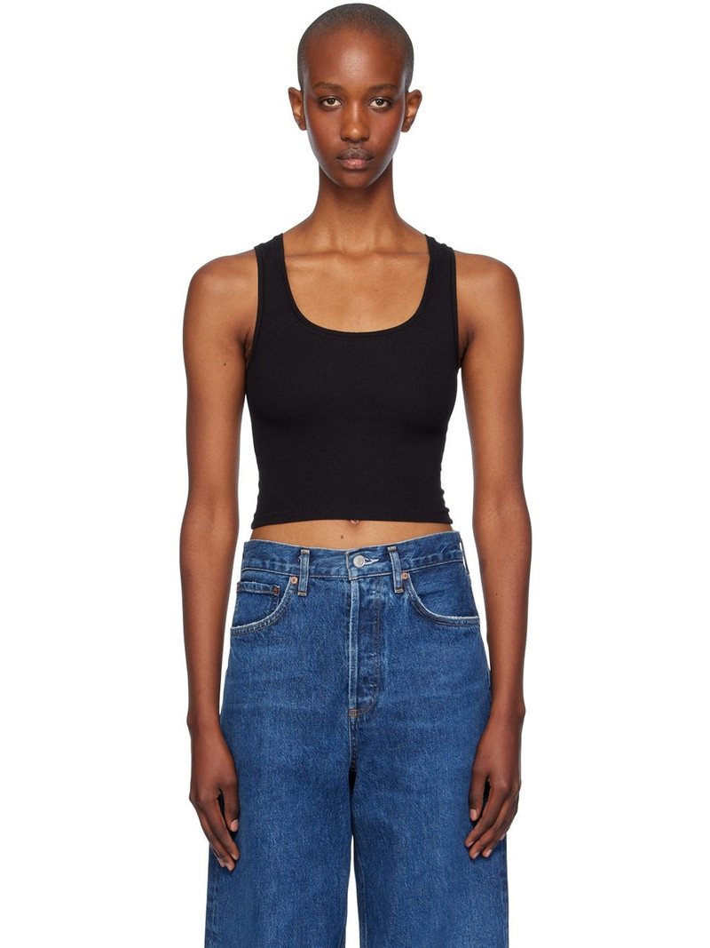 Black Square Neck Tank Top - 1