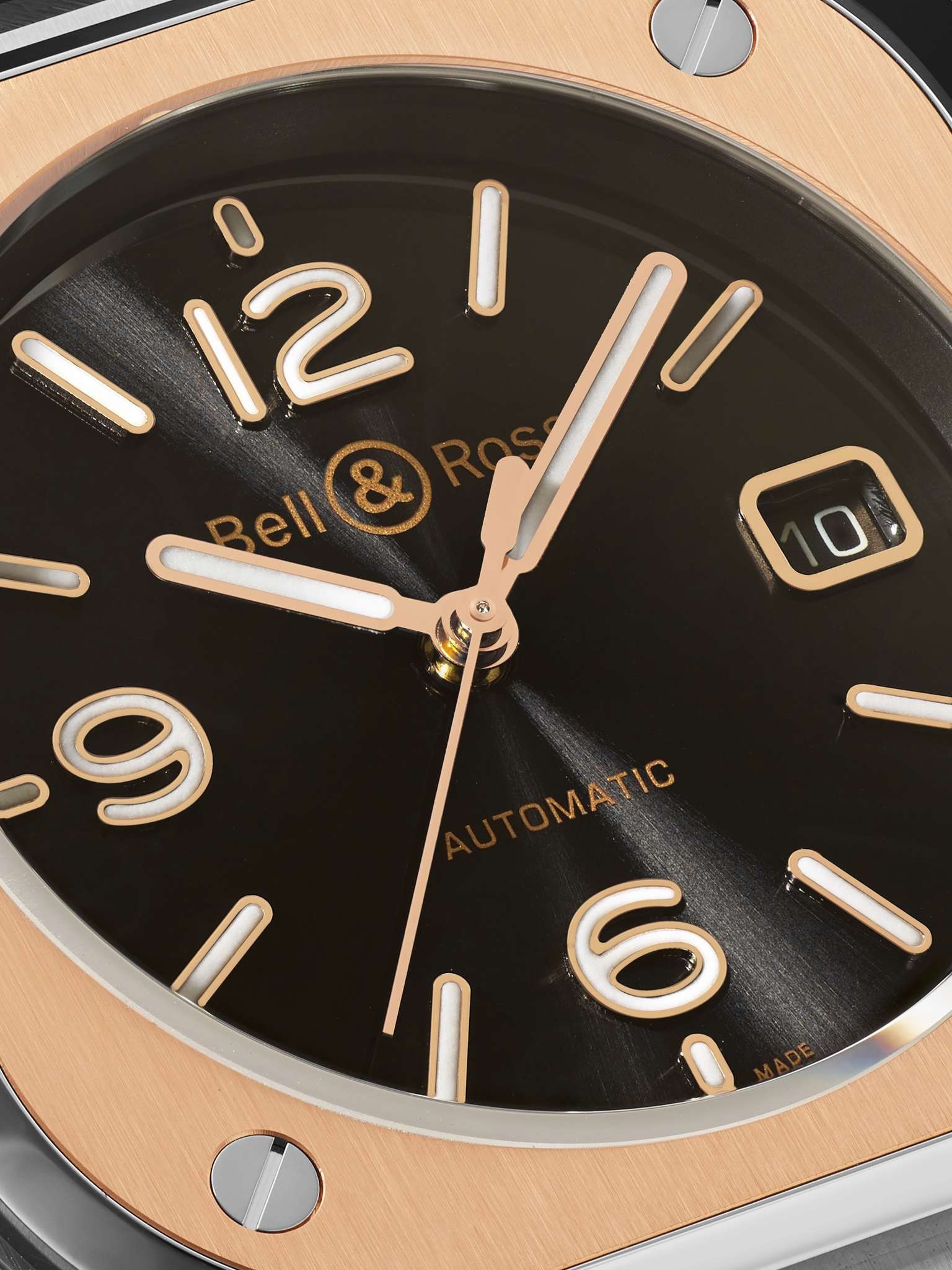 BR 05 Black Steel and Gold Automatic 40mm 18-Karat Rose Gold and Steel Watch, Ref. No. BR05A-BL-STPG - 6