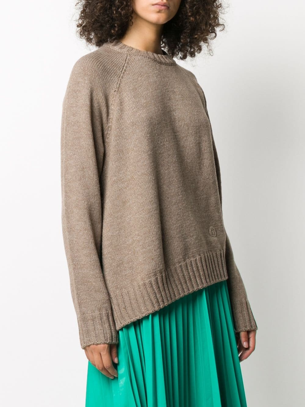 asymmetric-hem raglan jumper - 3