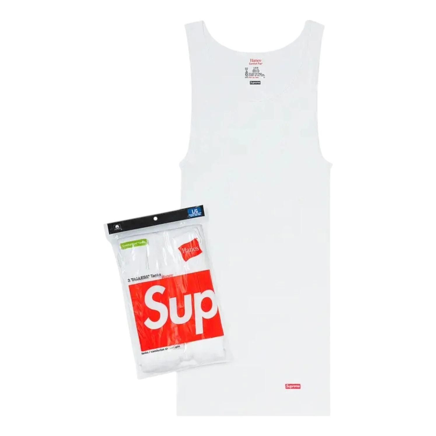 Supreme Hanes Tagless Tank Tops (3 Pack) 'White' SS23A41-WHITE - 1