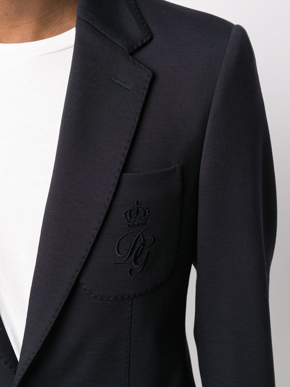 single-breasted embroidered-logo blazer - 5