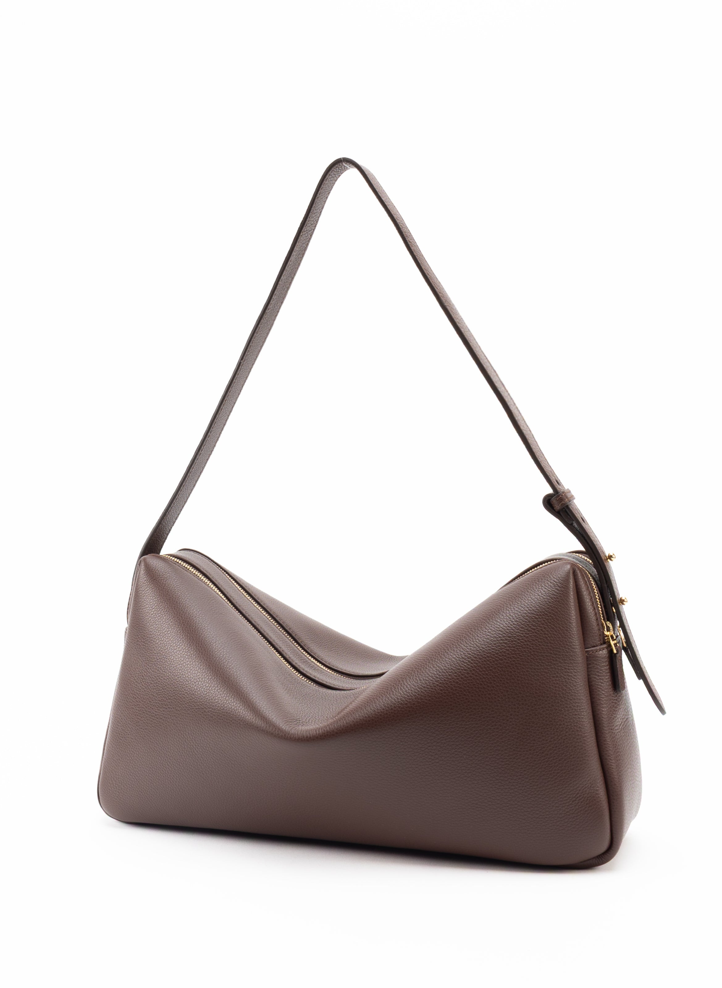 Trousse Large Pebbled Leather Dark Brown - 2