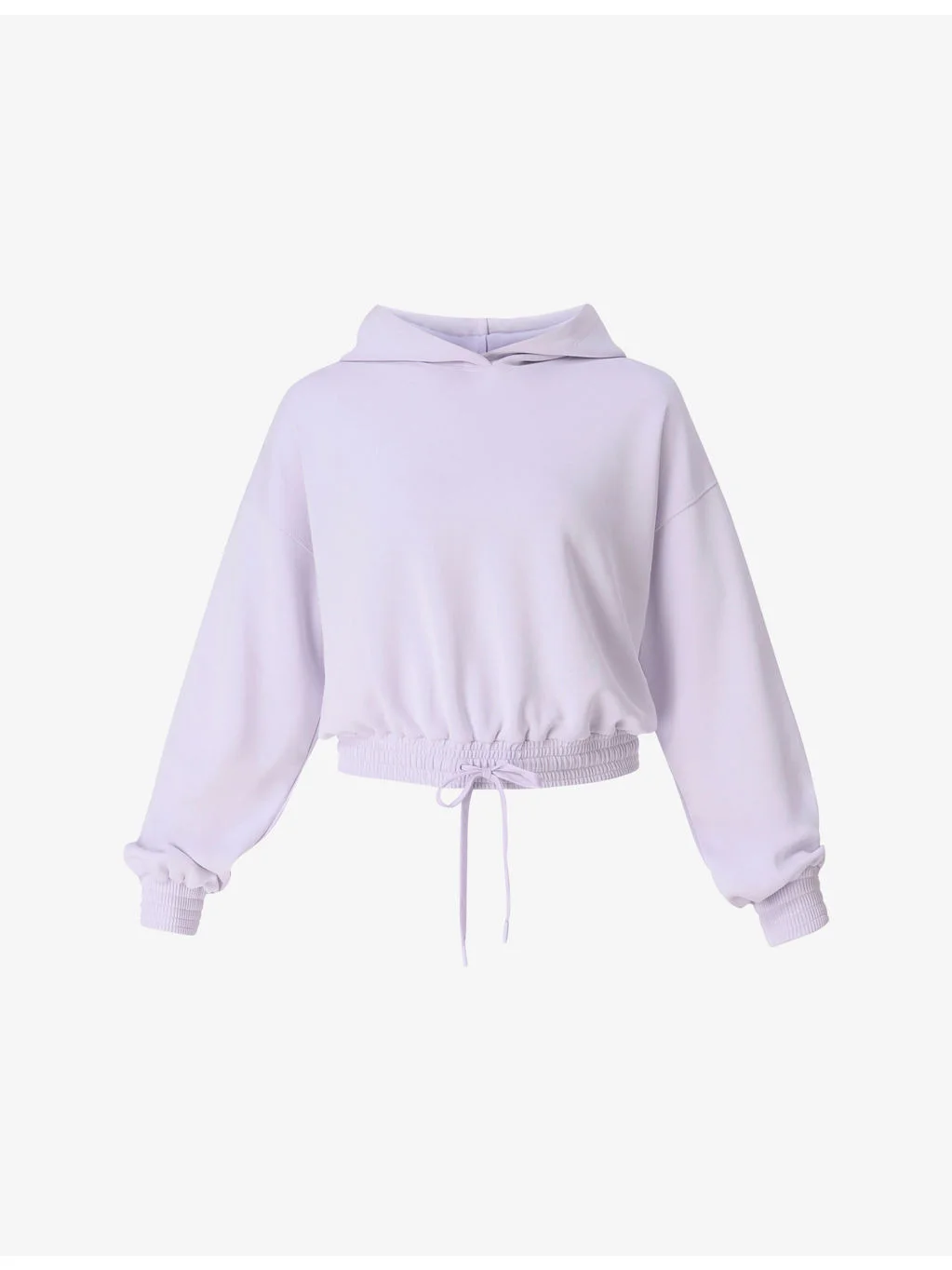 Sand Wash CloudWeight Elasticated-Hem Stretch-Jersey Cropped Hoody - 1