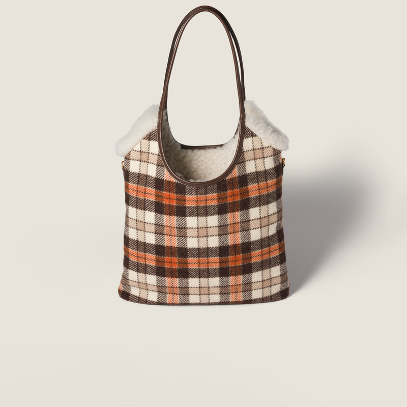IVY plaid and shearling bag 4