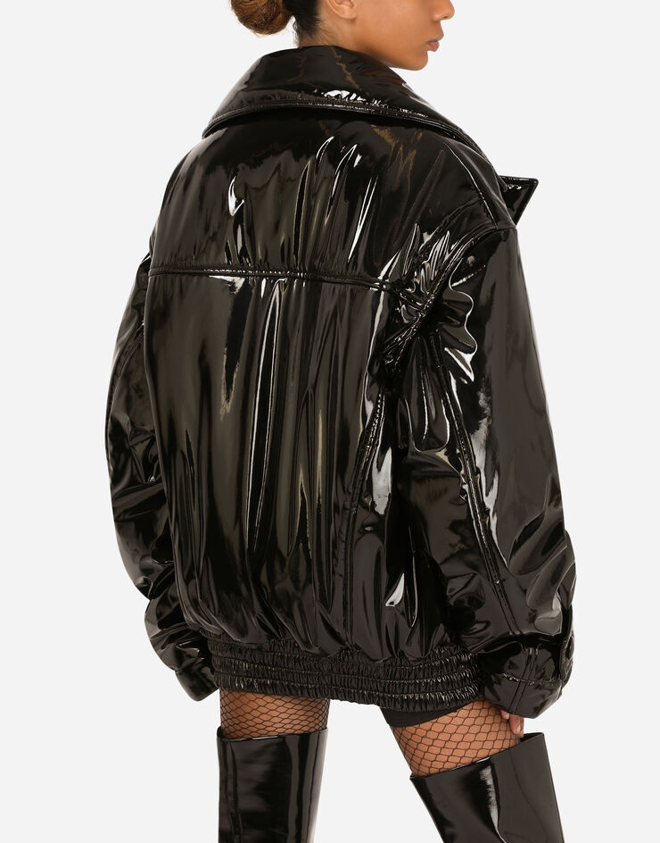 Padded patent leather jacket - 5