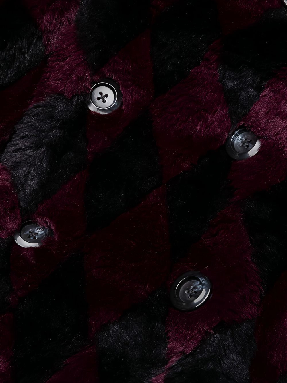 double-breasted diamond-pattern coat - 3