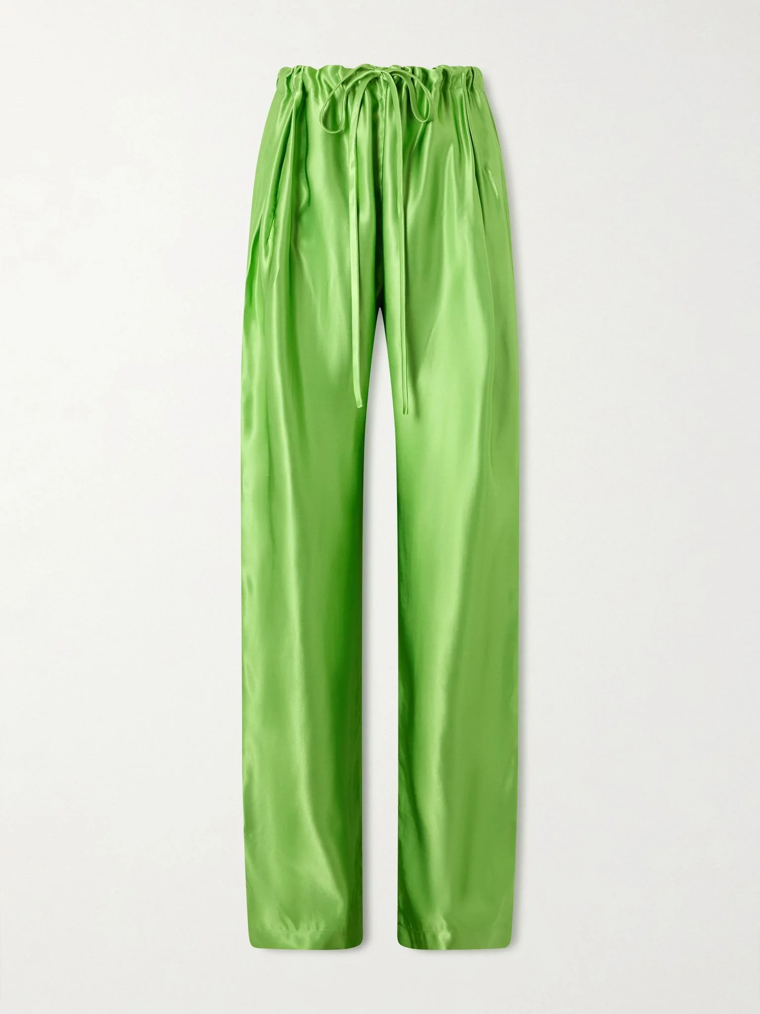 Rohen satin wide-leg pants Bright green - 1