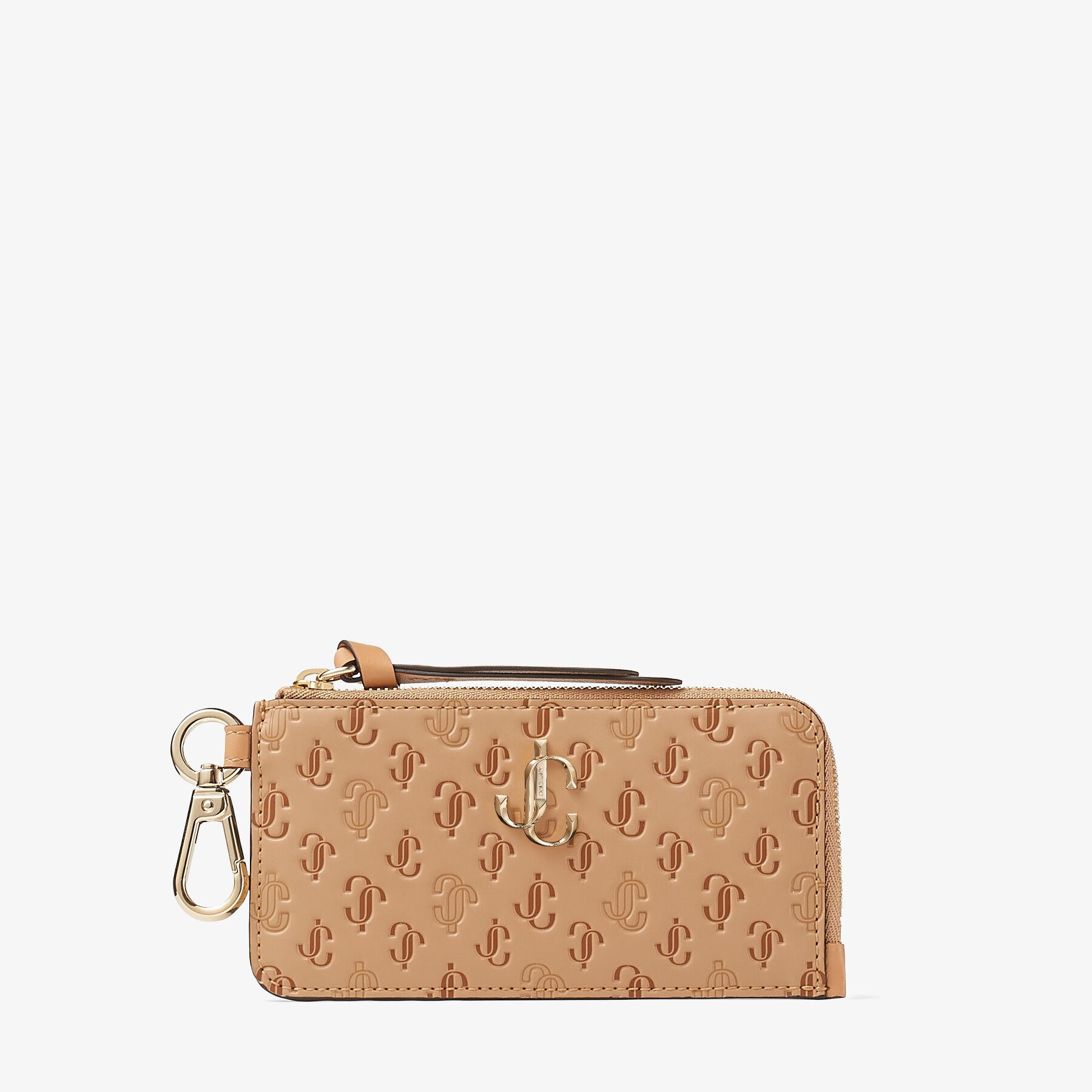 Lise-z
Caramel JC Monogrammed Leather Card Holder with Light Gold JC Monogram - 1