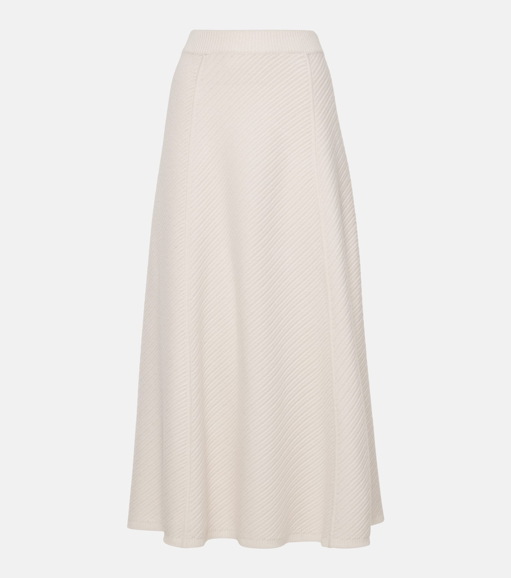 Ribbed-knit wool-blend midi skirt - 1