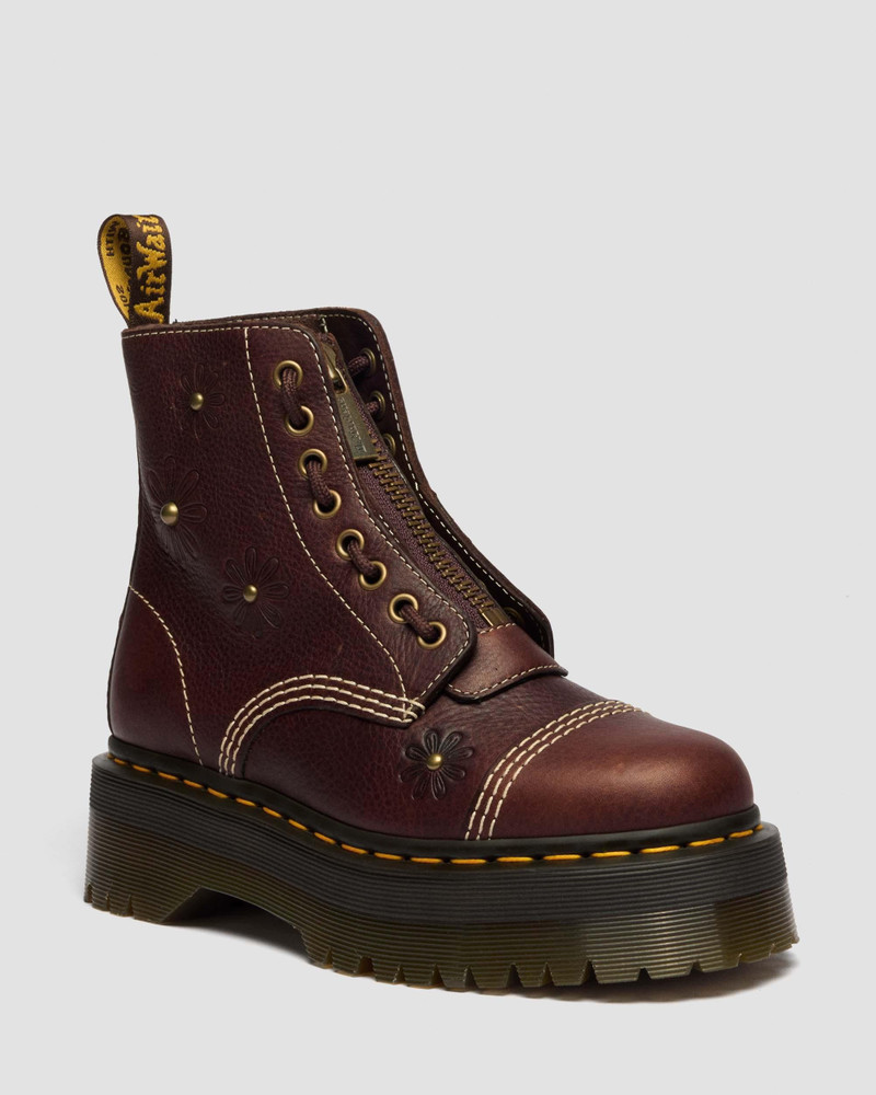 Dr. Martens Sinclair Flower Grizzly Leather Platform Boots outlook