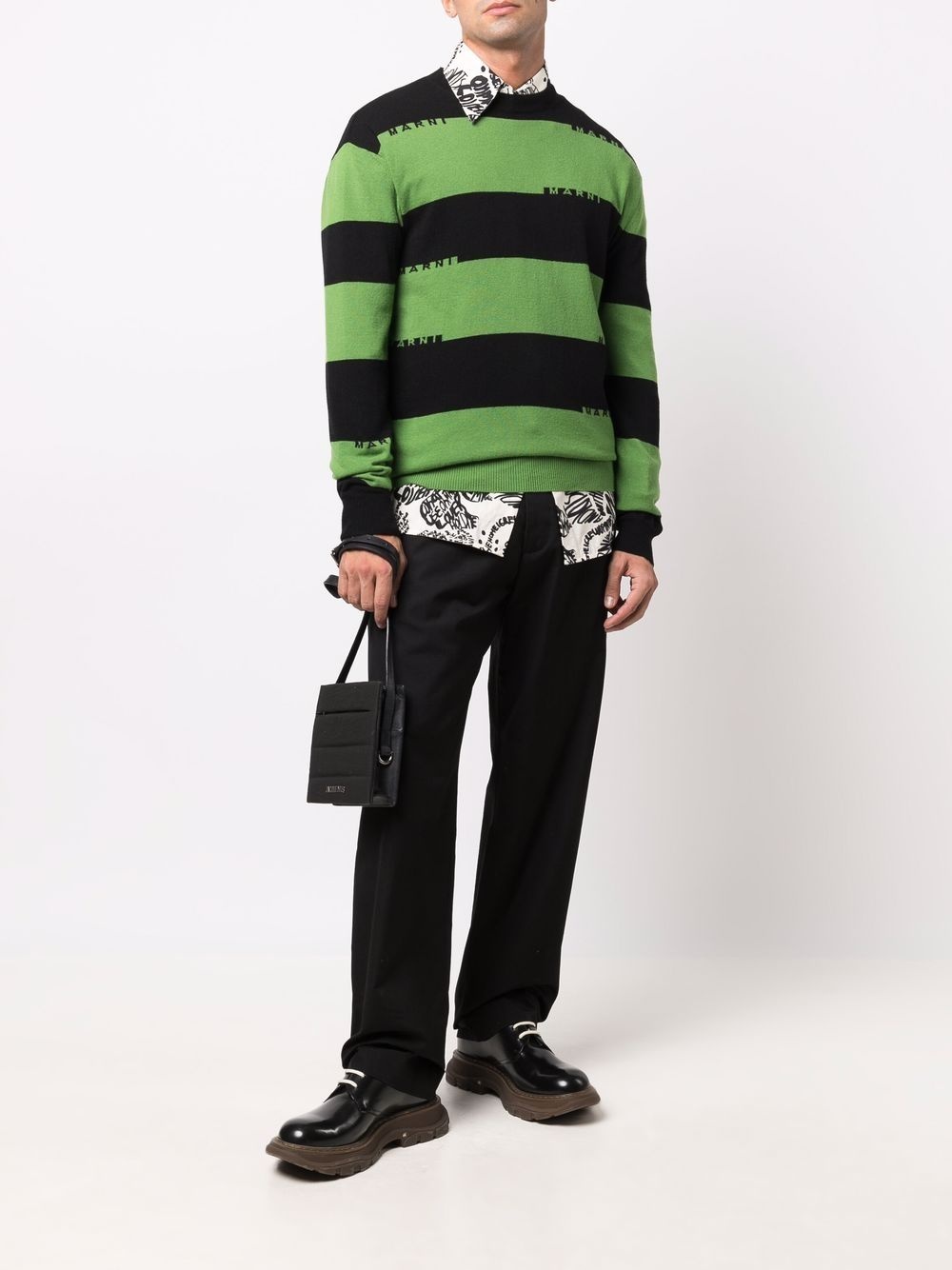 striped logo-knit jumper - 2