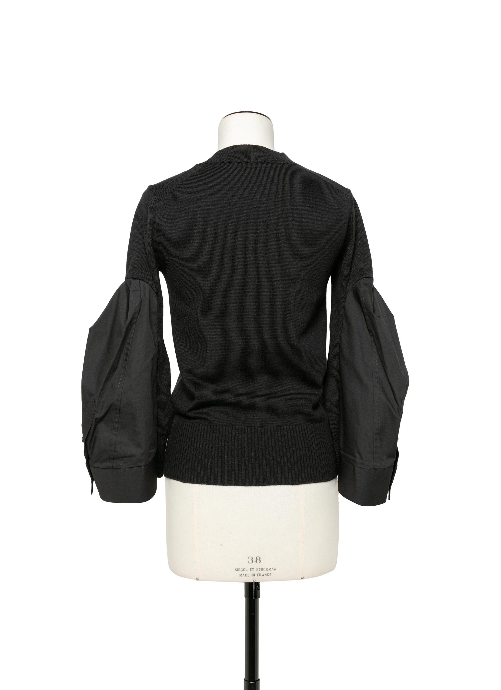 Cotton Poplin x Knit Pullover - 4