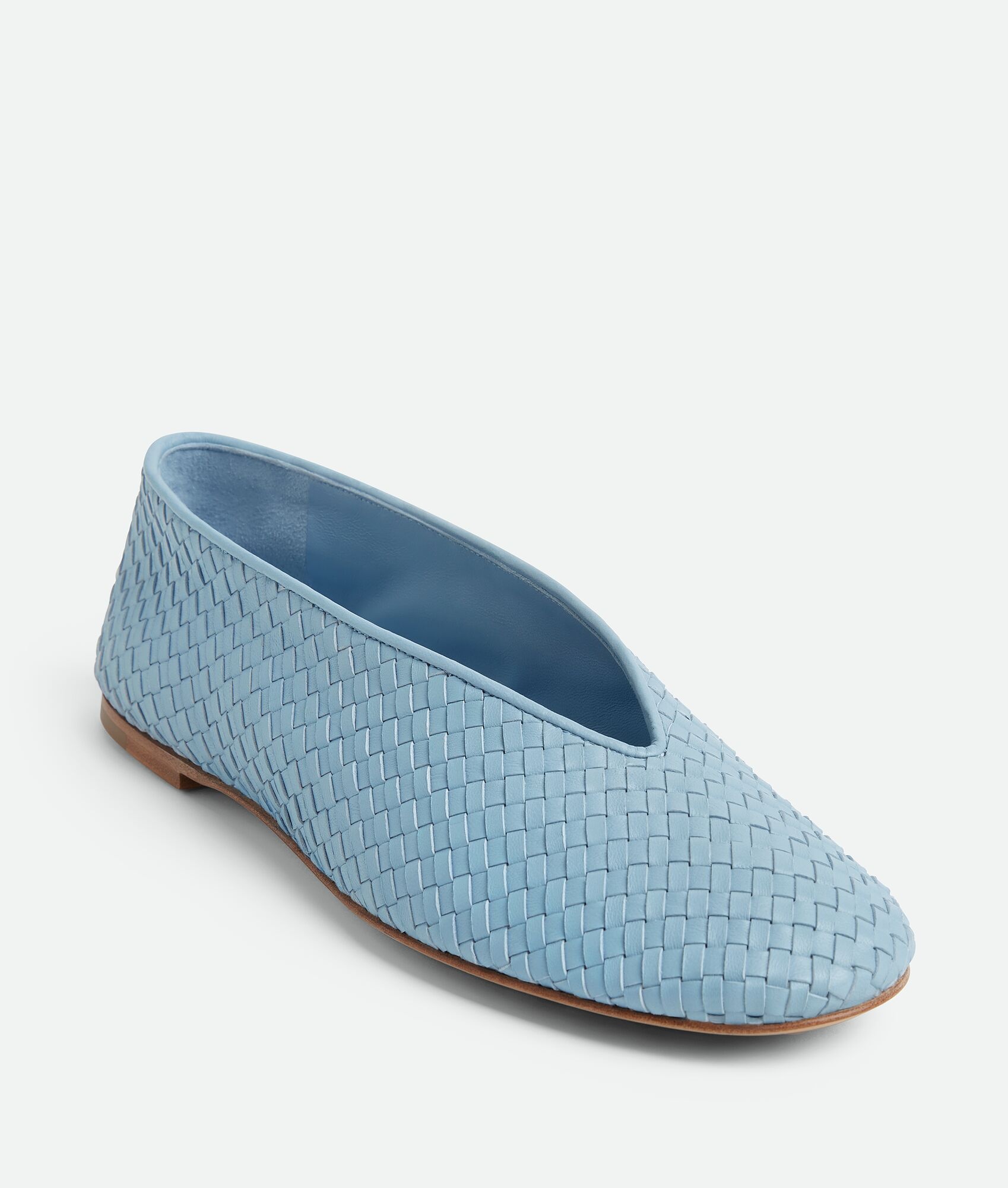 【関税&送料込】Bottega Veneta Rosa Woven Leather Ballerinas Rosa woven leather ballet flats in brown - Bottega Veneta