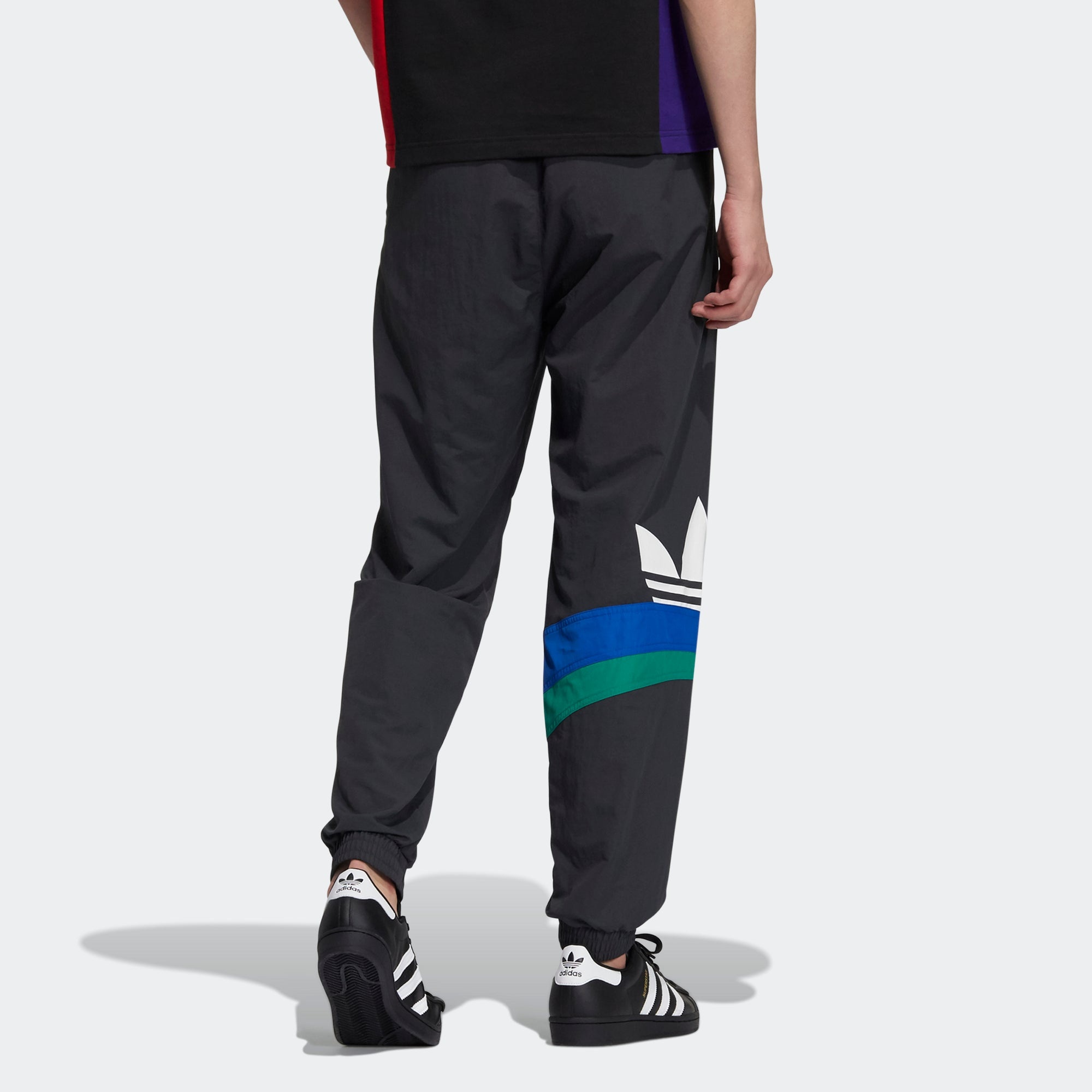 Men's adidas originals Ts Pant Large Logo Printing Contrasting Colors Sports Bundle Feet Autumn Blac - 3