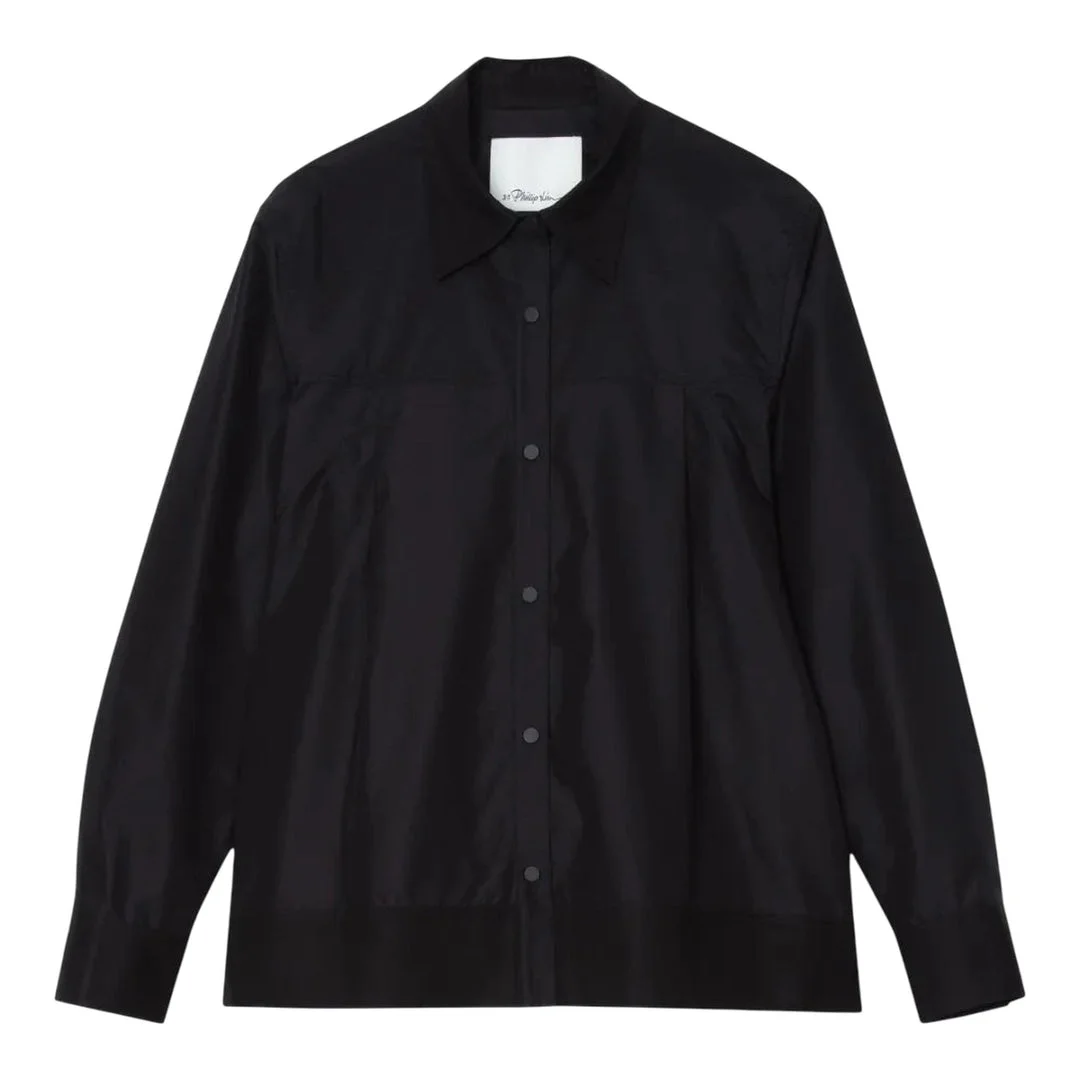 Flounce Hem Long Sleeve Shirt - 1