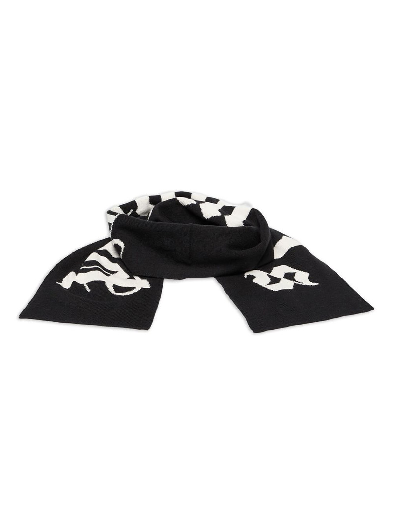 logo-jacquard knit scarf 1