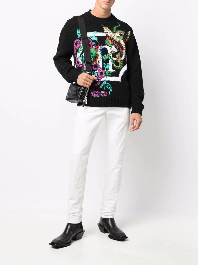 PHILIPP PLEIN patterned intarsia-knit jumper outlook