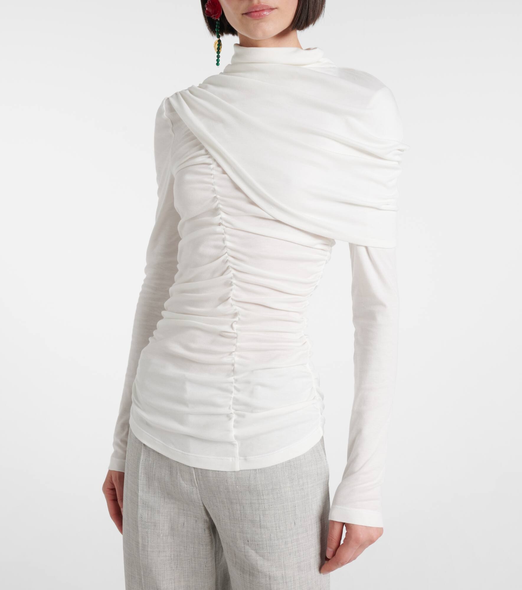 Draped cotton blouse - 5