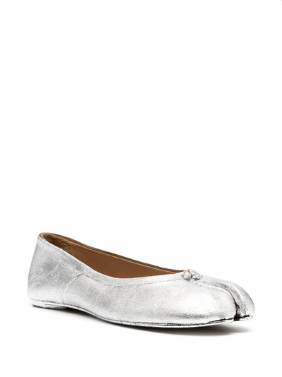 Maison Margiela metallic tabi ballet shoes outlook