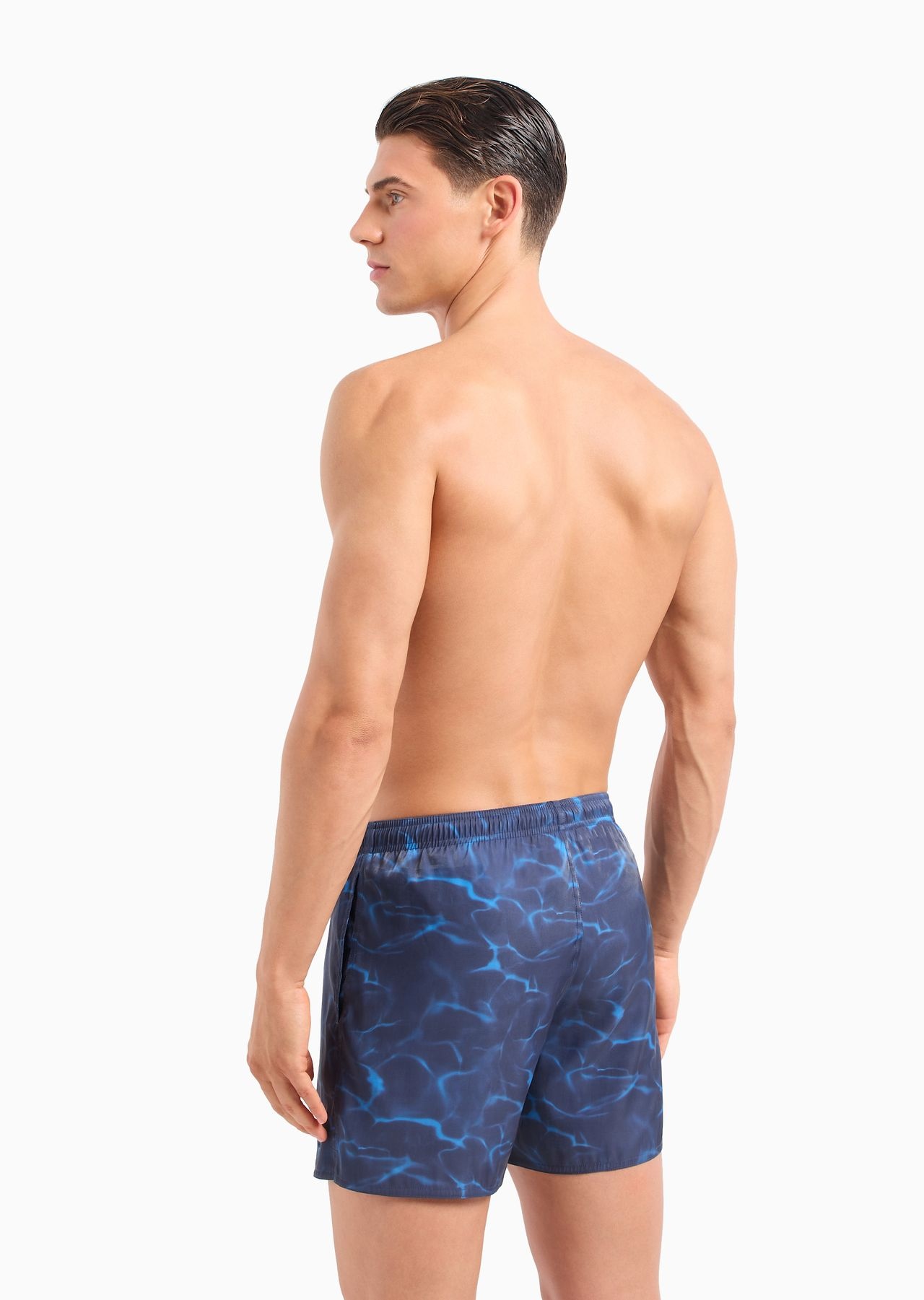 Printed iridescent fabric swim shorts - 3