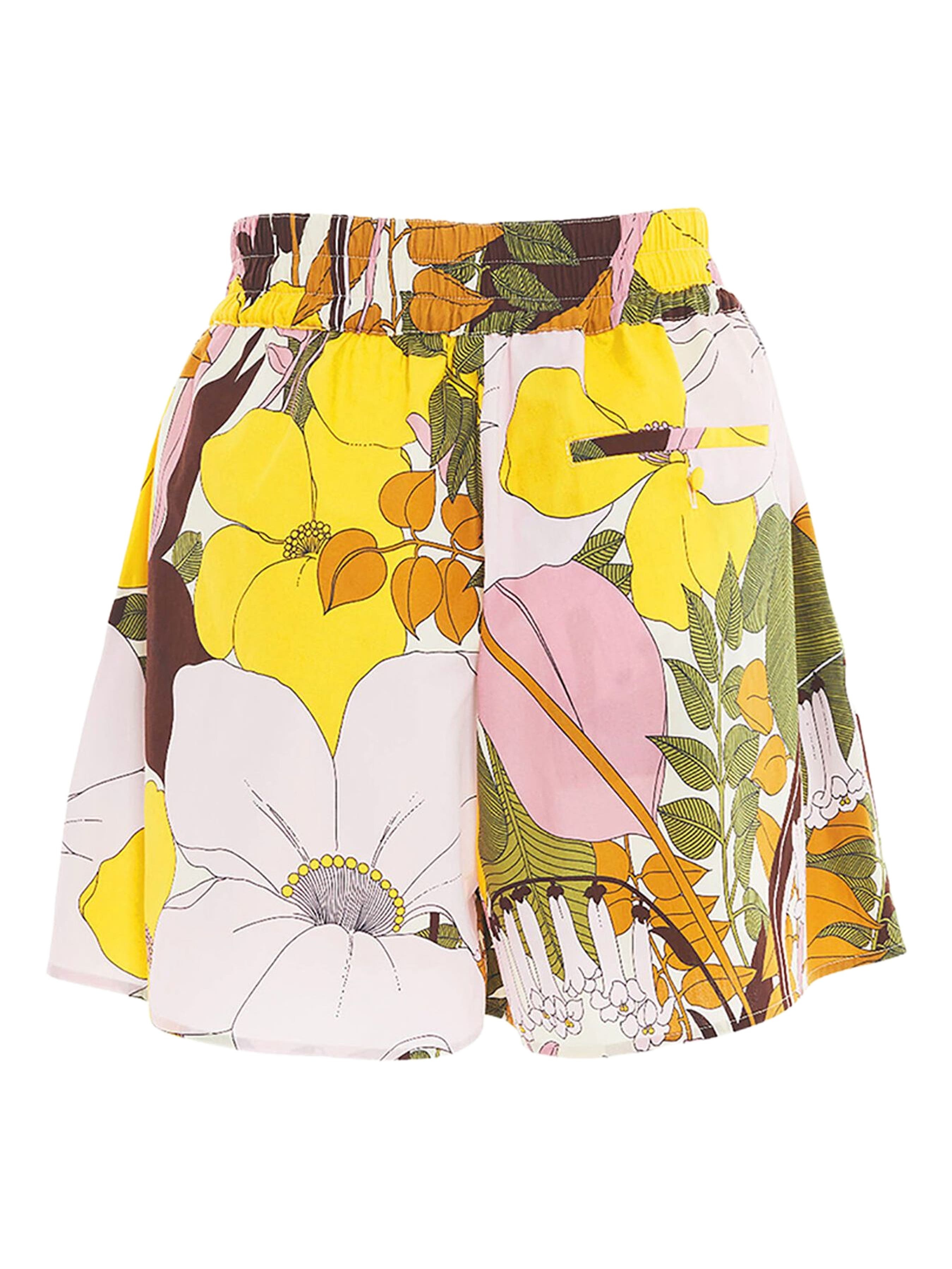 La DoubleJ Pull-Up Shorts Pineapple Sunflower White at Nordstrom - 3