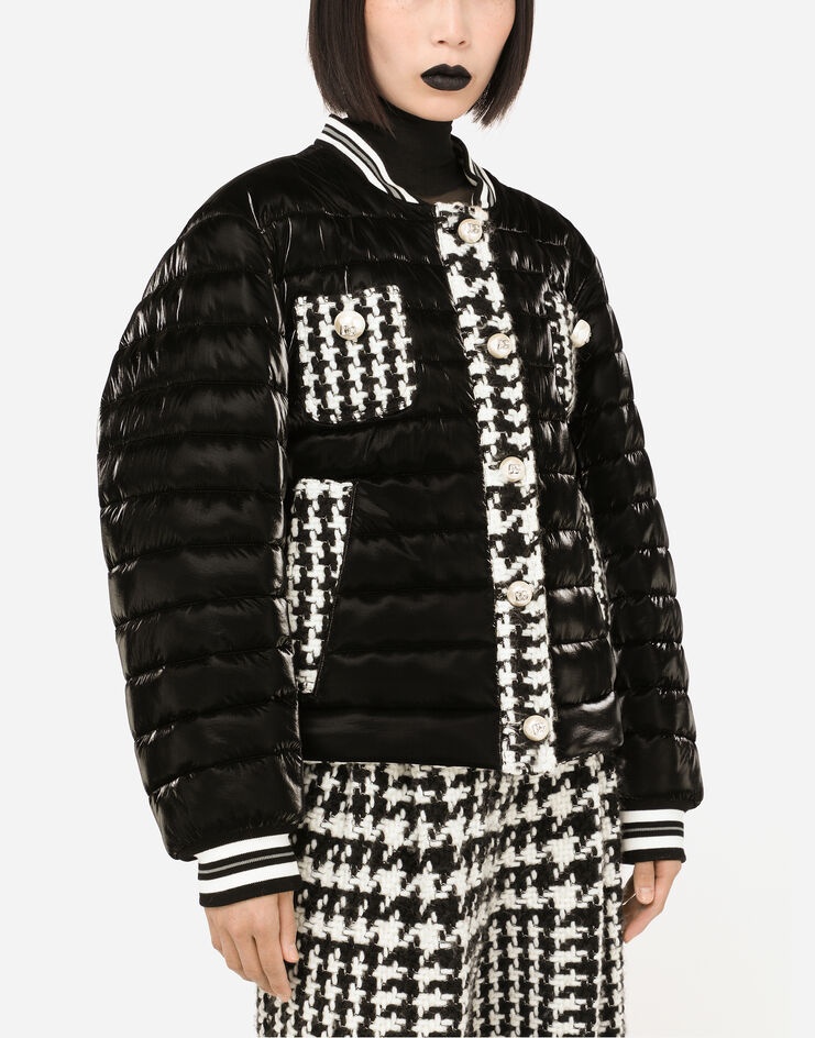 Quilted jacket with houndstooth details - 4