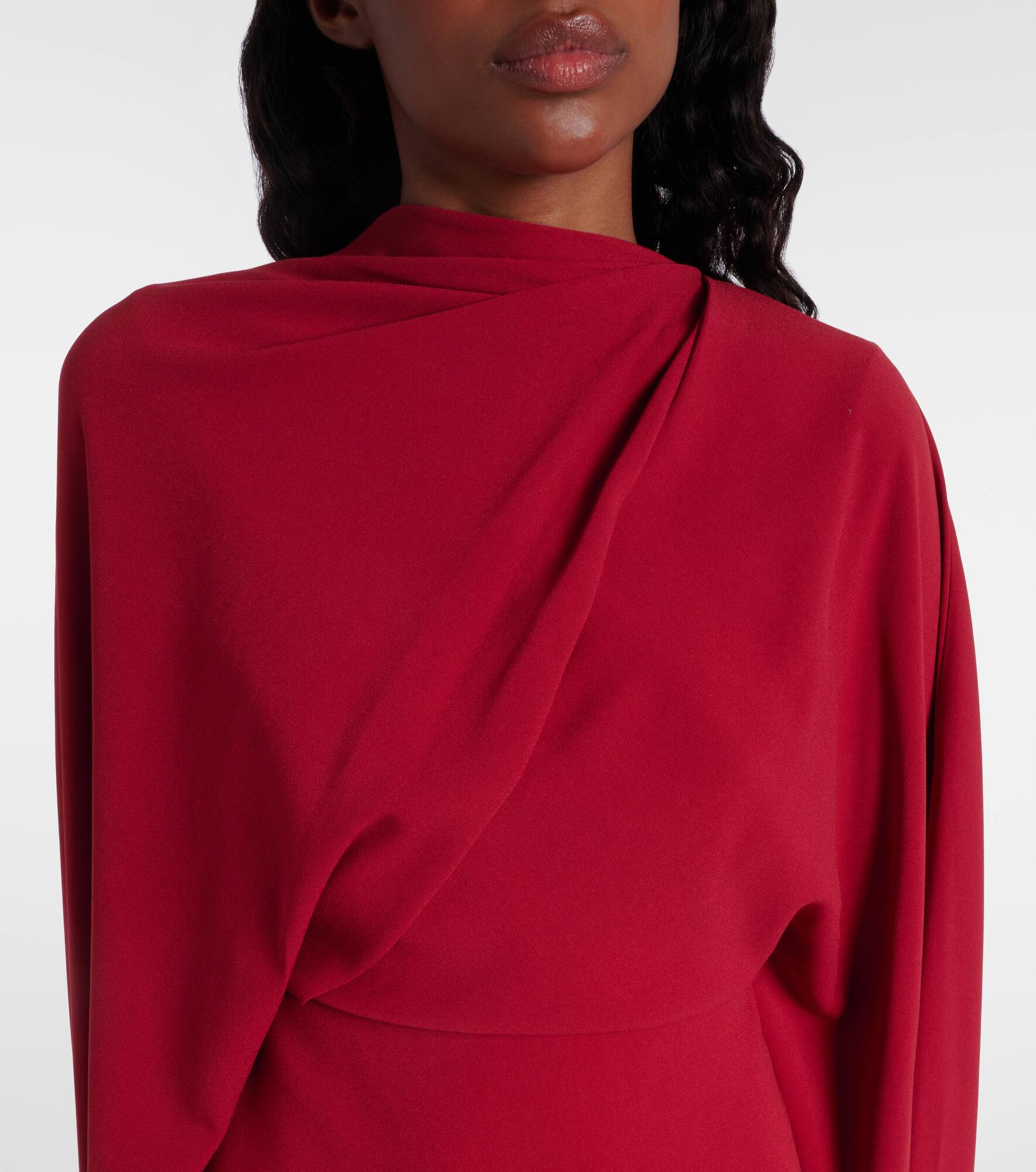 Neolitsea caped crêpe cocktail dress - 4