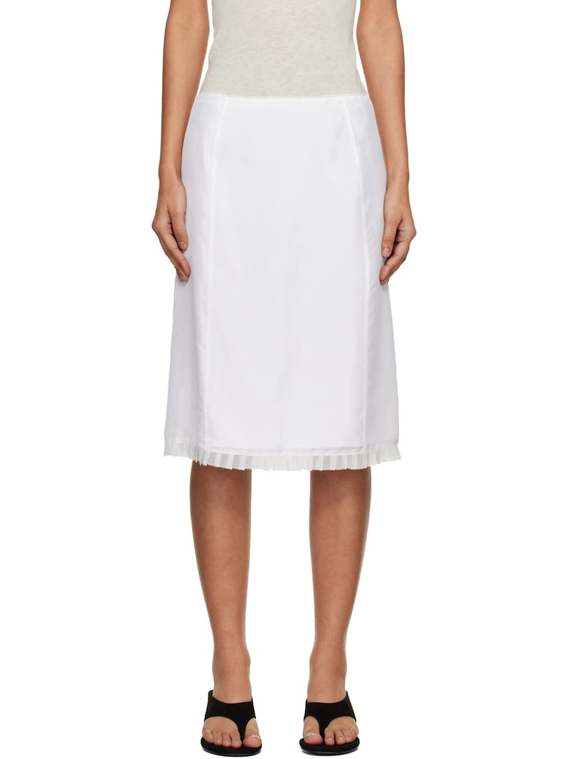 White H-Line Laced Midi Skirt 1