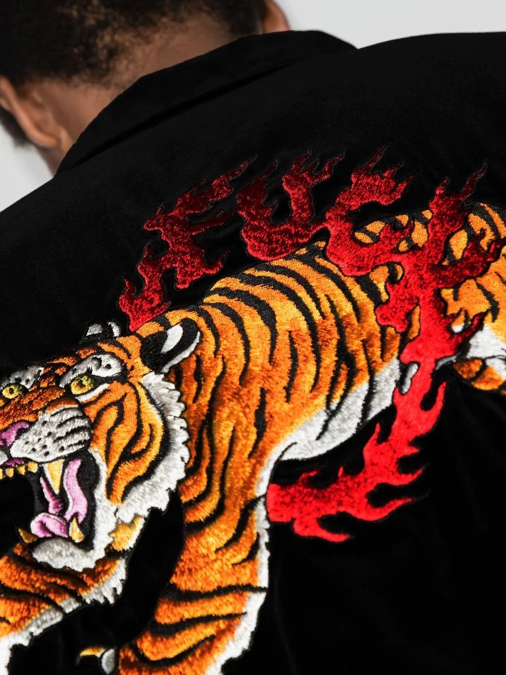 x Tim Lehi tiger-embroidered bomber jacket - 4