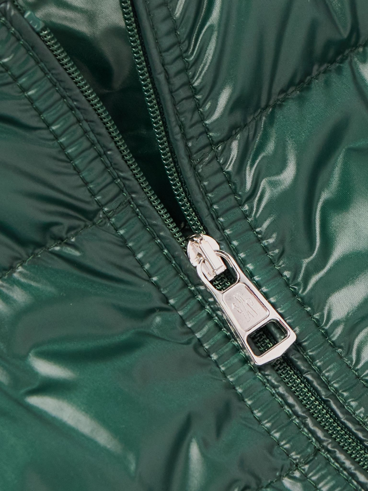 Acorus Logo-Appliquéd Quilted Glossed-Nylon Down Jacket Green - 4